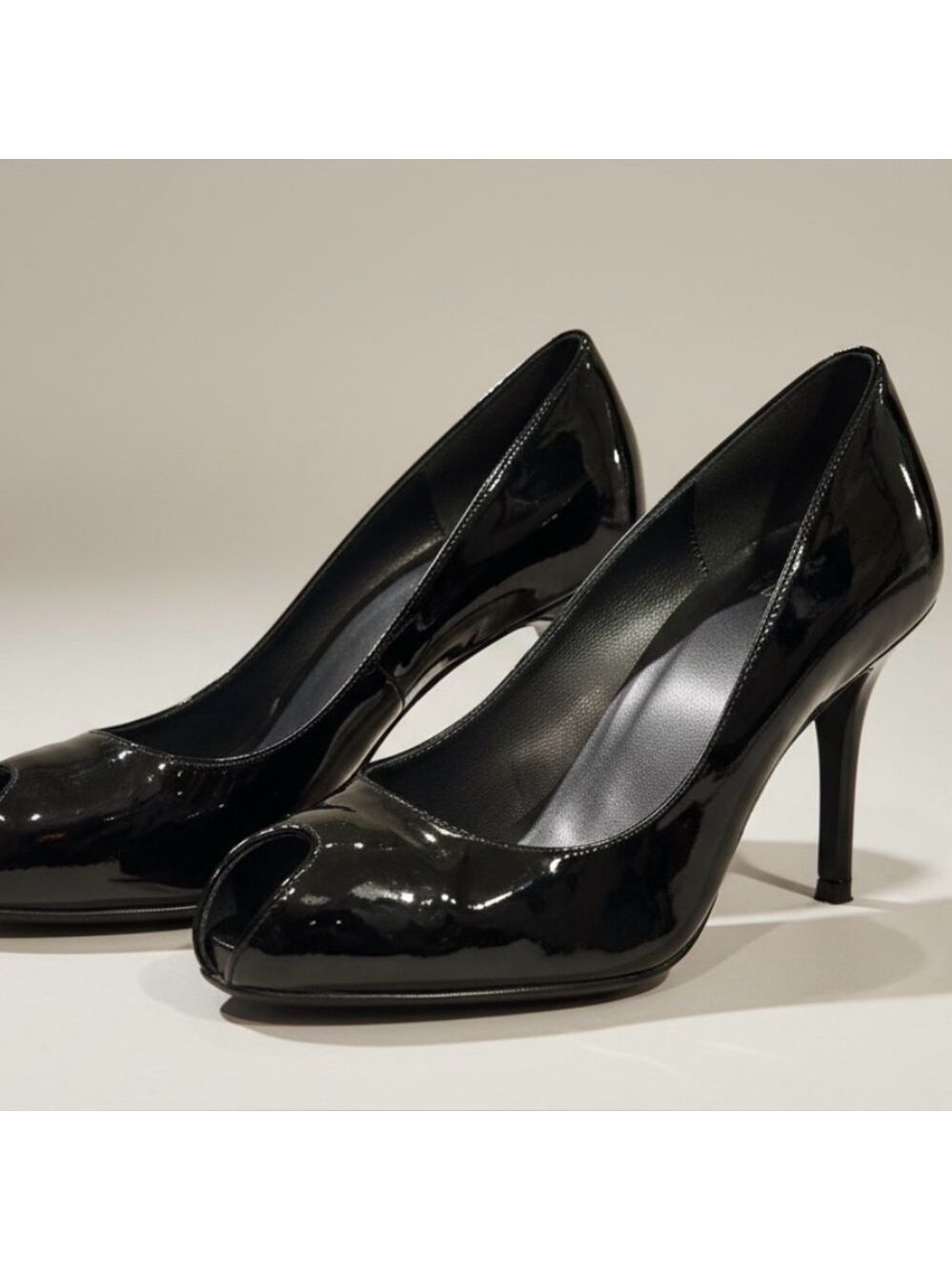 Stuart Weitzman Stuart Weitzman Black Patent Leather Perp Toe Platform Pumps